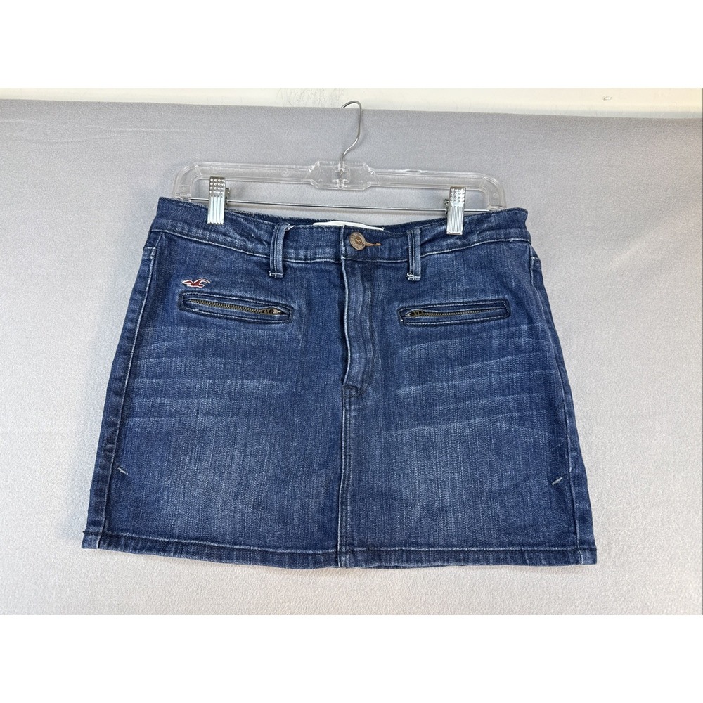 Holloster Jean Skirt Size  11, Zippered Pockets, Low Rise